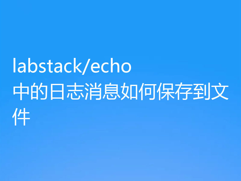labstack/echo中的日志消息如何保存到文件
