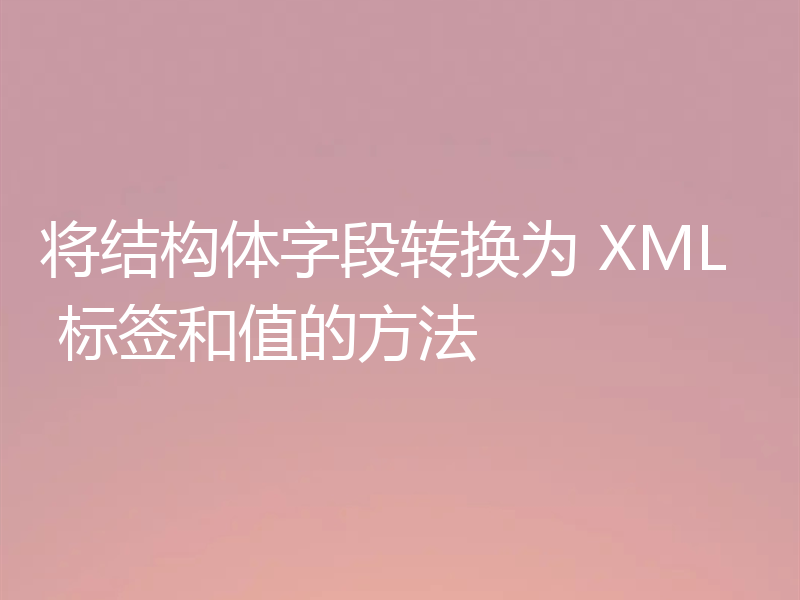 将结构体字段转换为 XML 标签和值的方法