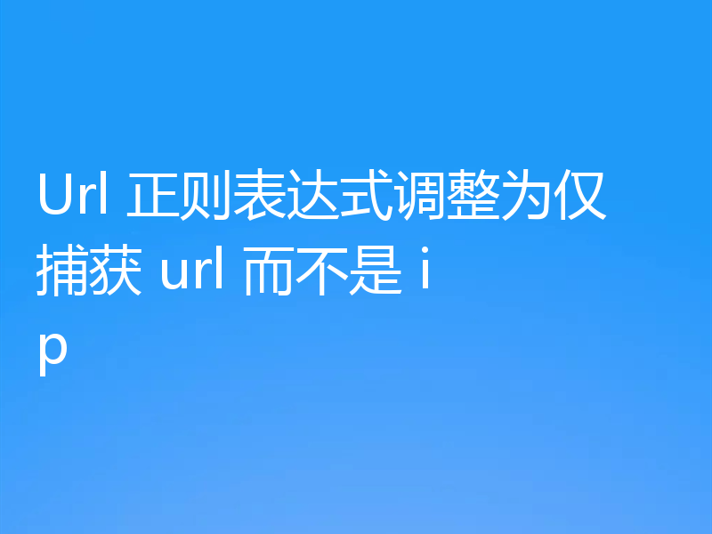 Url 正则表达式调整为仅捕获 url 而不是 ip