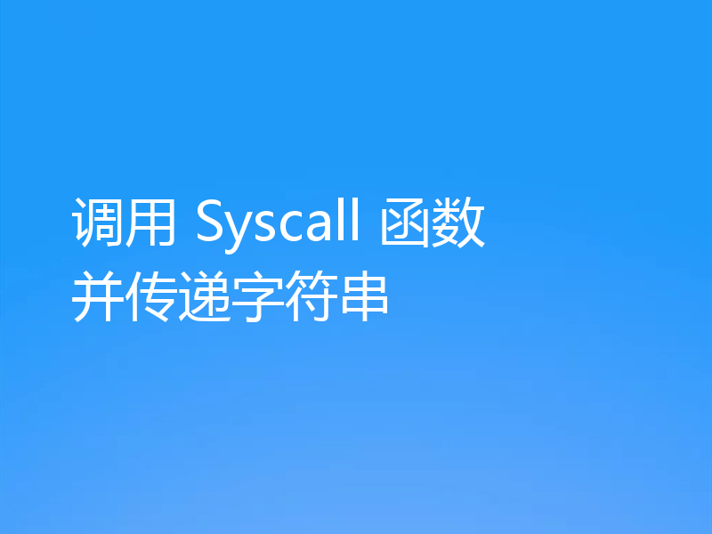 调用 Syscall 函数并传递字符串