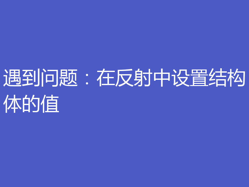 遇到问题：在反射中设置结构体的值