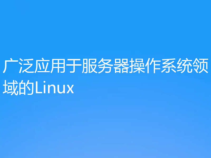 广泛应用于服务器操作系统领域的Linux
