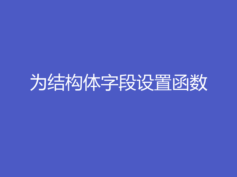 为结构体字段设置函数
