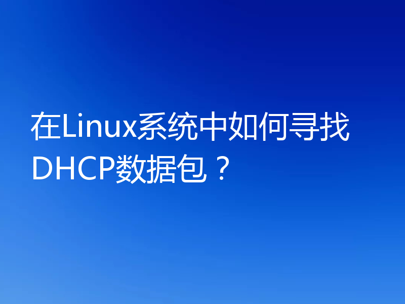在Linux系统中如何寻找DHCP数据包？