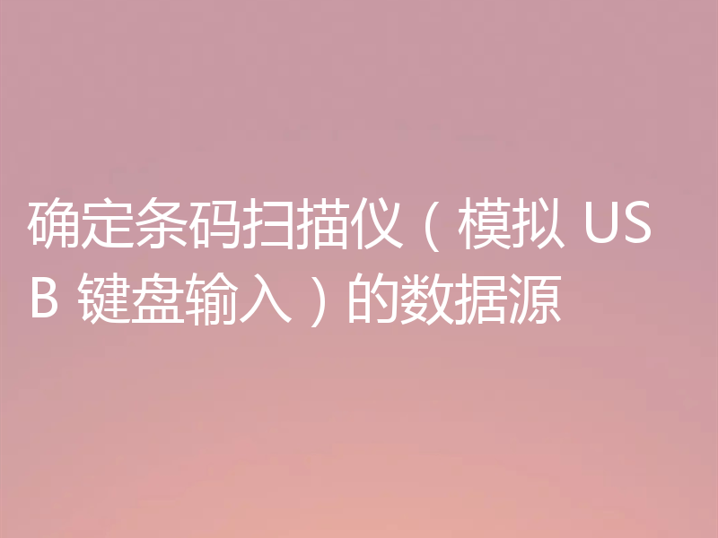 确定条码扫描仪（模拟 USB 键盘输入）的数据源