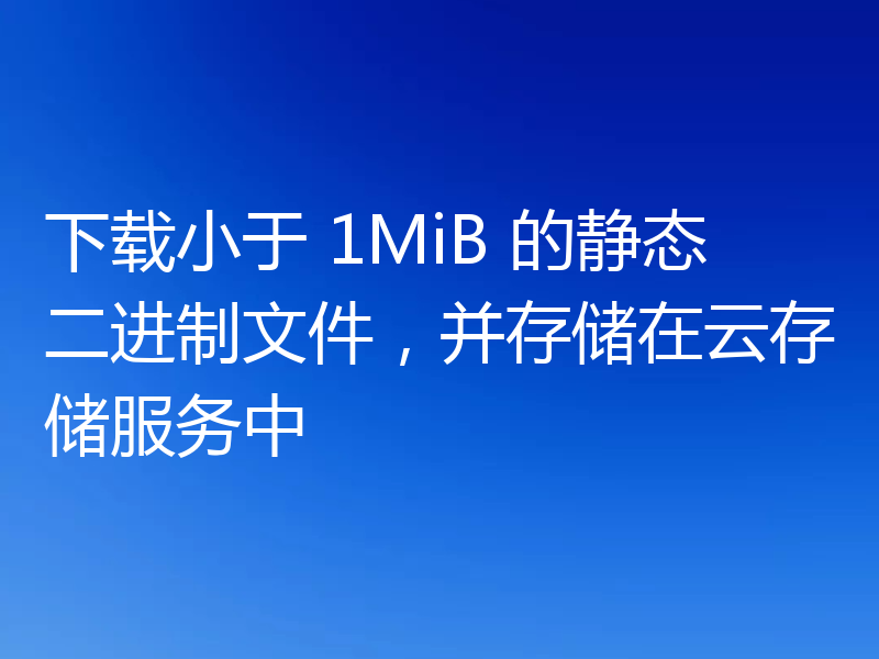 下载小于 1MiB 的静态二进制文件，并存储在云存储服务中
