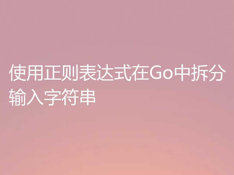 使用正则表达式在Go中拆分输入字符串