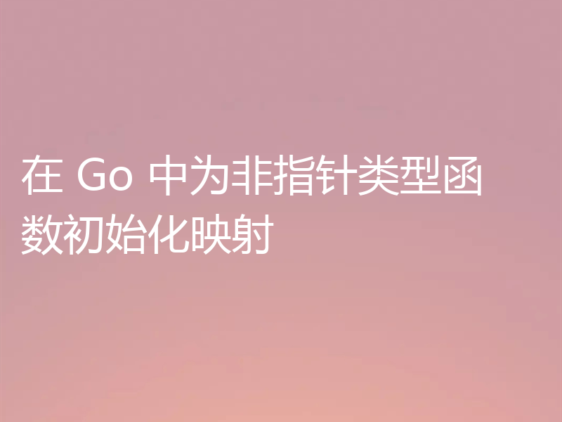 在 Go 中为非指针类型函数初始化映射