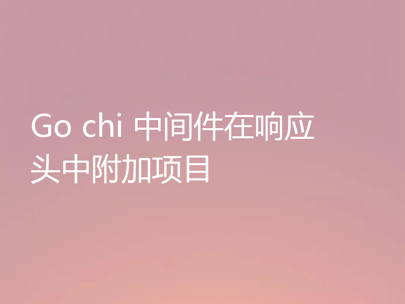 Go chi 中间件在响应头中附加项目
