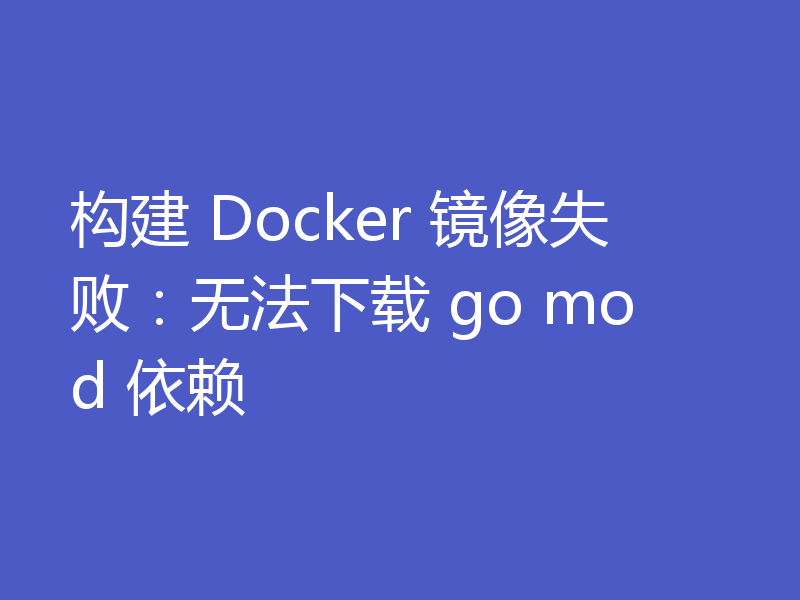 构建 Docker 镜像失败：无法下载 go mod 依赖