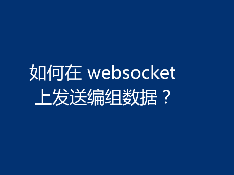 如何在 websocket 上发送编组数据？