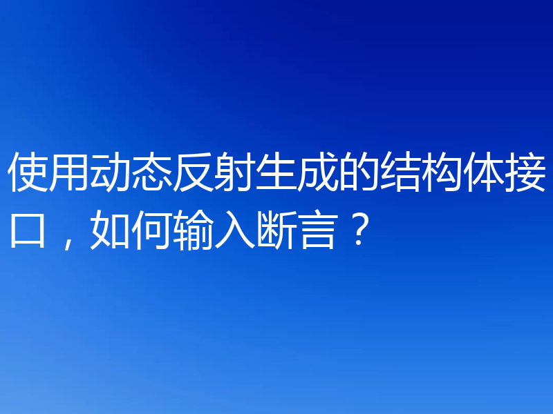 使用动态反射生成的结构体接口，如何输入断言？