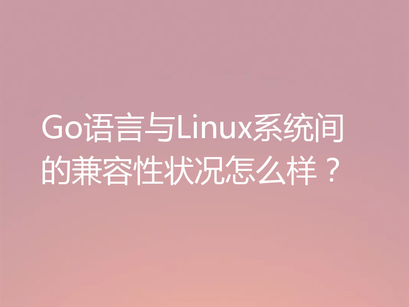 Go语言与Linux系统间的兼容性状况怎么样？