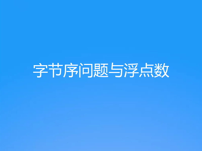 字节序问题与浮点数