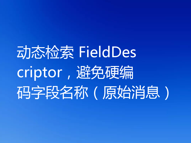动态检索 FieldDescriptor，避免硬编码字段名称（原始消息）