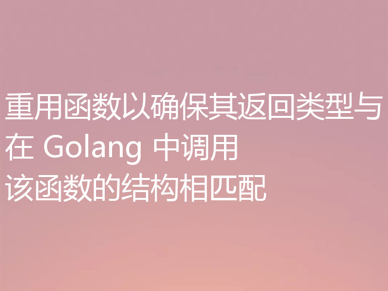 重用函数以确保其返回类型与在 Golang 中调用该函数的结构相匹配
