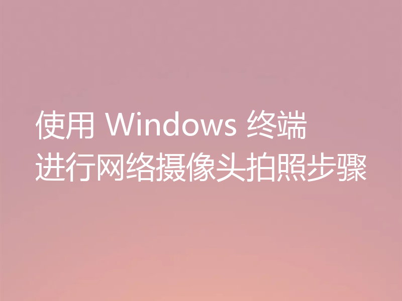 使用 Windows 终端进行网络摄像头拍照步骤