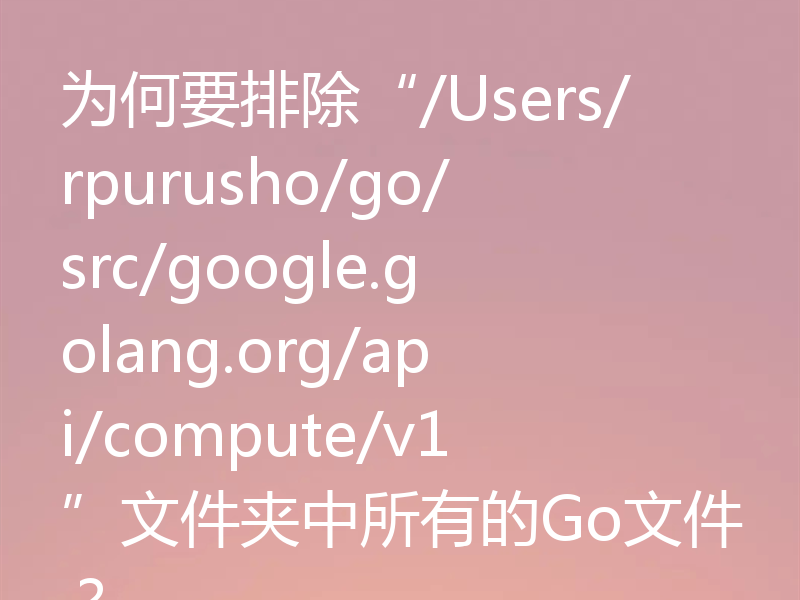 为何要排除“/Users/rpurusho/go/src/google.golang.org/api/compute/v1”文件夹中所有的Go文件？