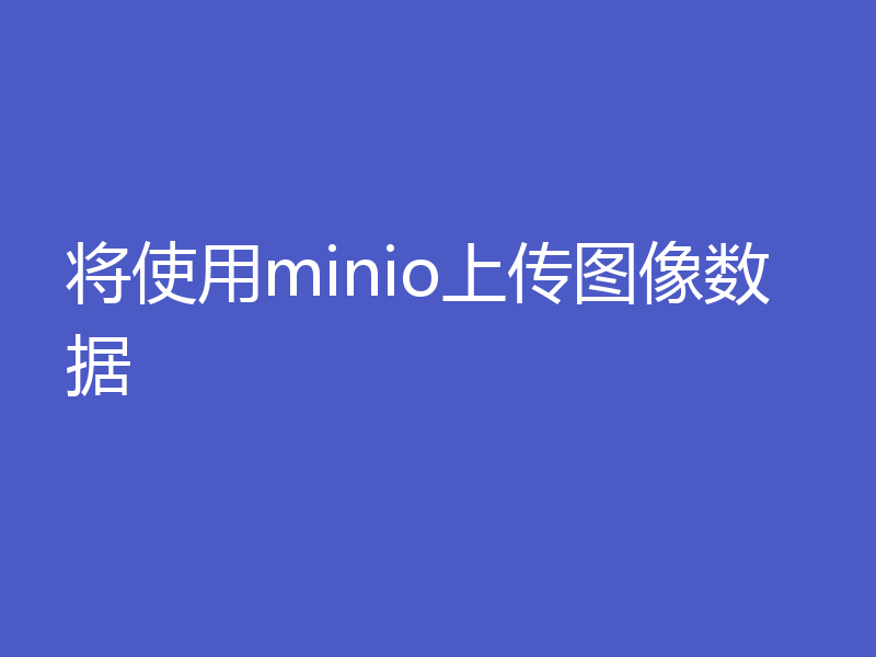 将使用minio上传图像数据