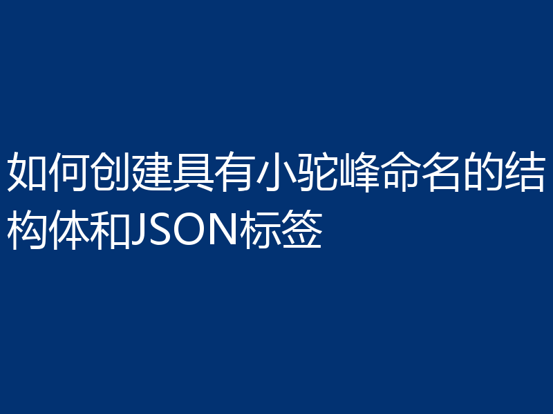 如何创建具有小驼峰命名的结构体和JSON标签