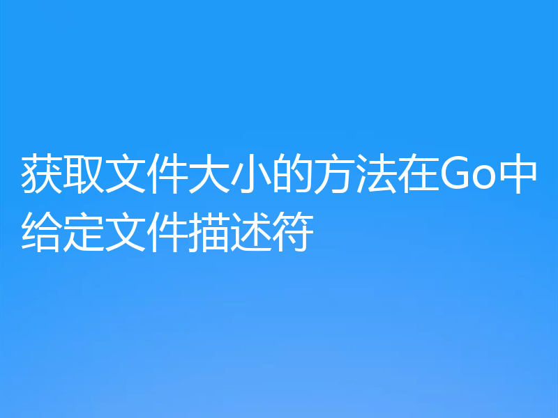 获取文件大小的方法在Go中给定文件描述符