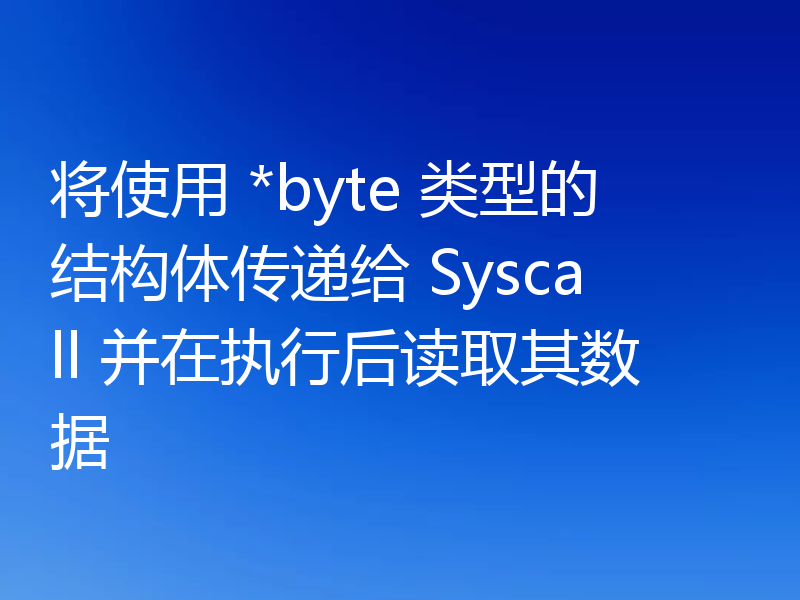 将使用 *byte 类型的结构体传递给 Syscall 并在执行后读取其数据
