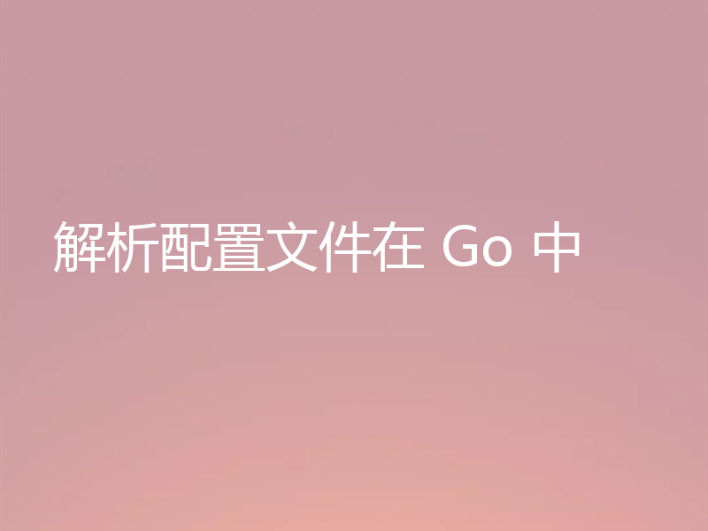 解析配置文件在 Go 中