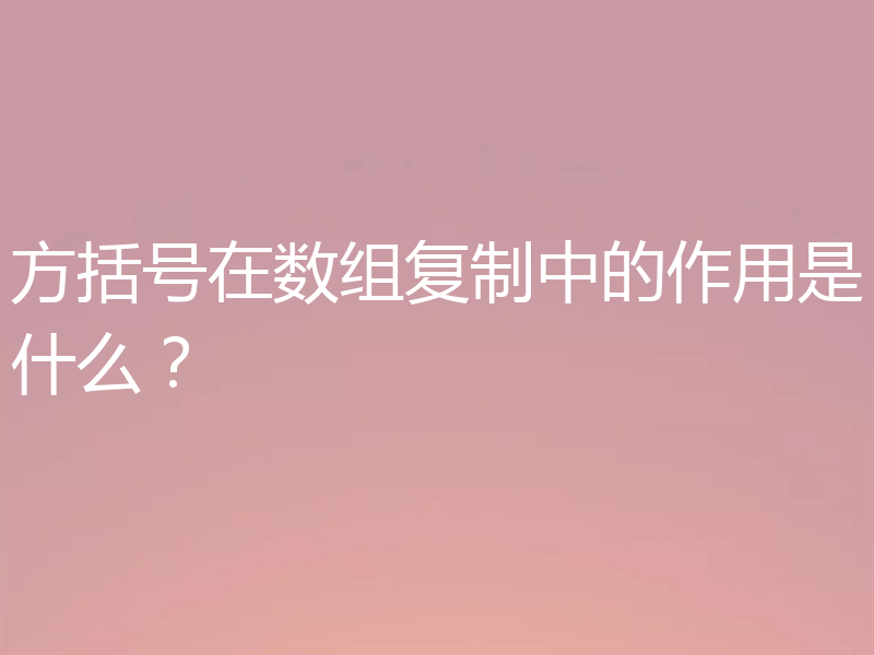 方括号在数组复制中的作用是什么？