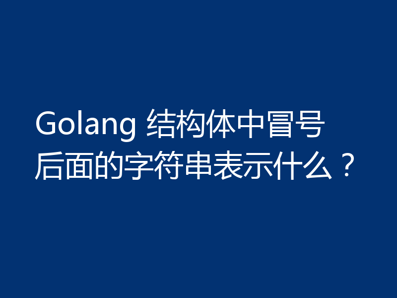 Golang 结构体中冒号后面的字符串表示什么？