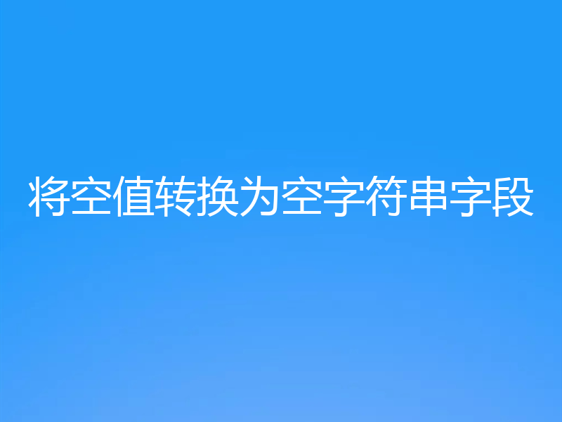 将空值转换为空字符串字段