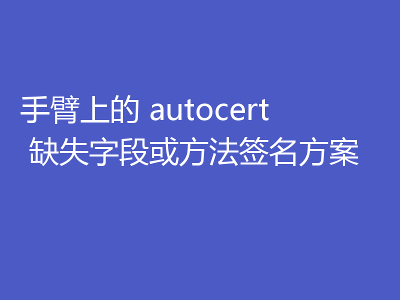 手臂上的 autocert 缺失字段或方法签名方案