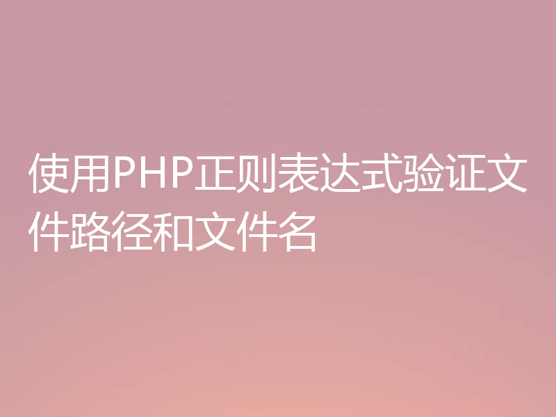 使用PHP正则表达式验证文件路径和文件名