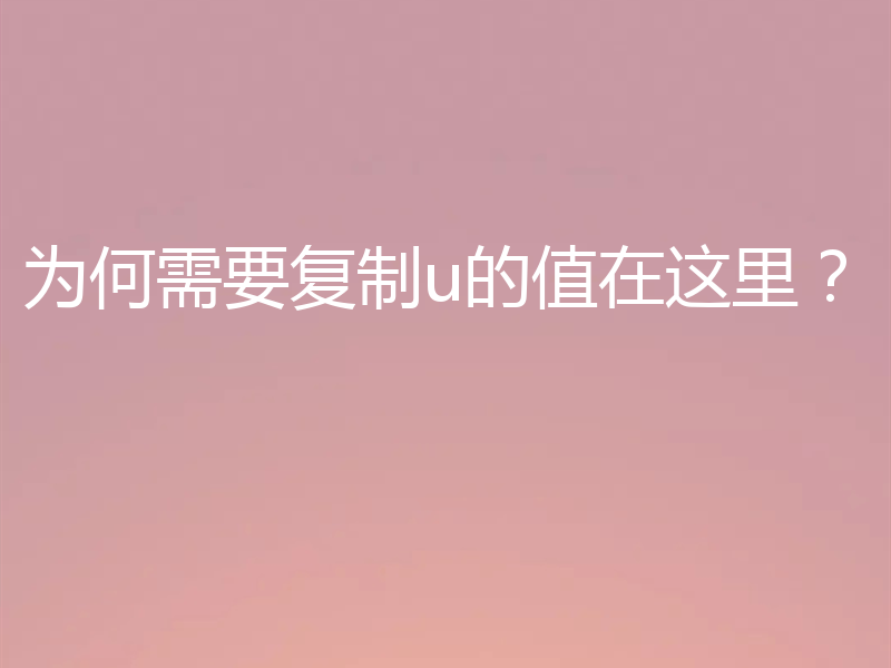 为何需要复制u的值在这里？