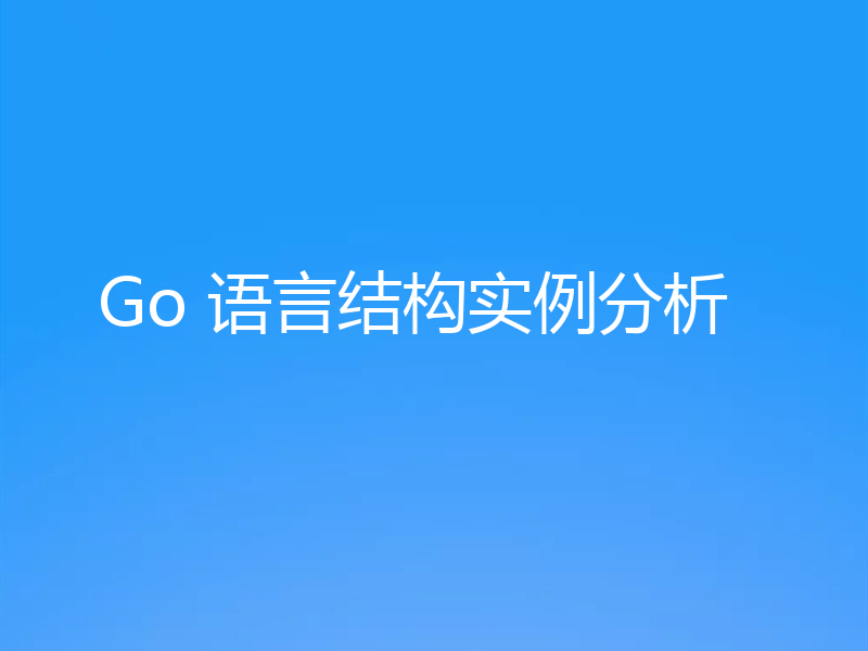 Go 语言结构实例分析