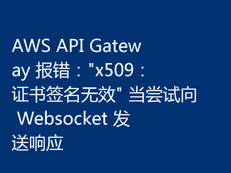 AWS API Gateway 报错：
