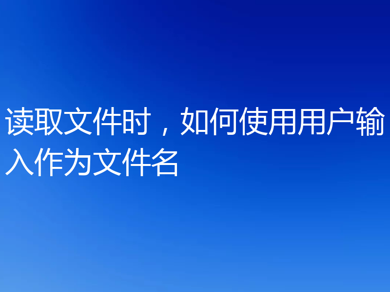 读取文件时，如何使用用户输入作为文件名