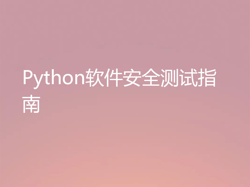 Python软件安全测试指南