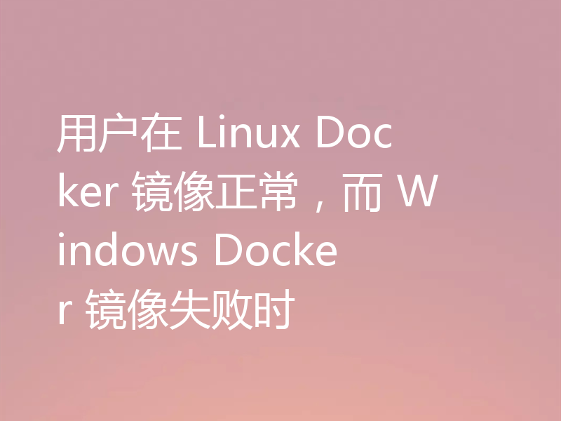 用户在 Linux Docker 镜像正常，而 Windows Docker 镜像失败时