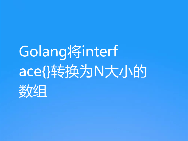 Golang将interface{}转换为N大小的数组