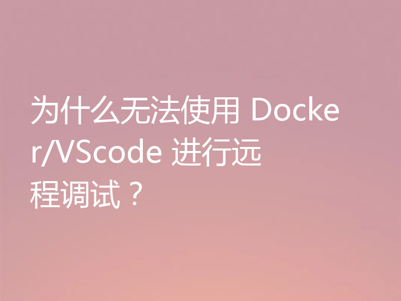为什么无法使用 Docker/VScode 进行远程调试？