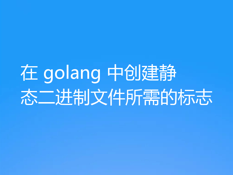 在 golang 中创建静态二进制文件所需的标志