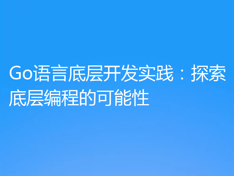 Go语言底层开发实践：探索底层编程的可能性