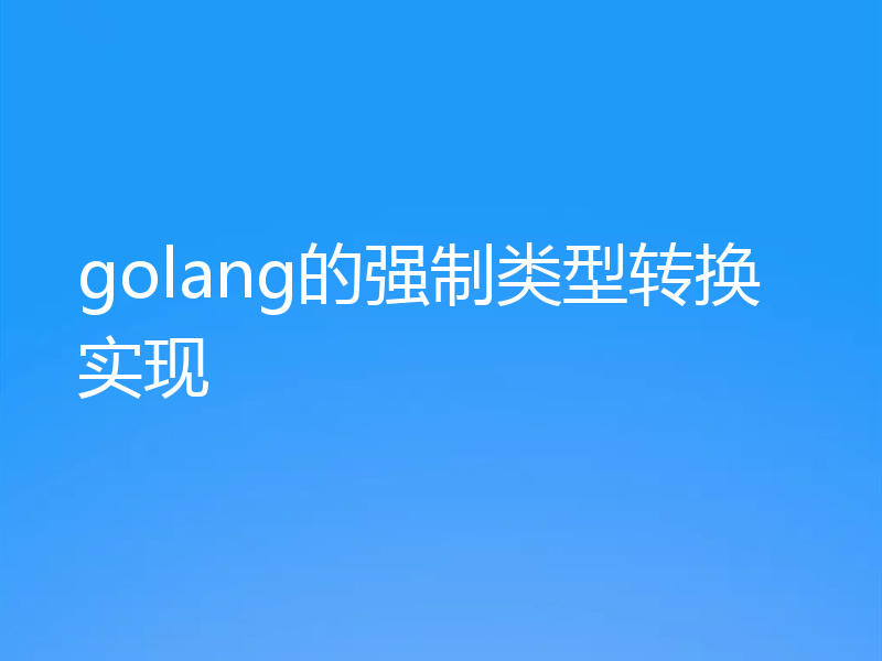 golang的强制类型转换实现
