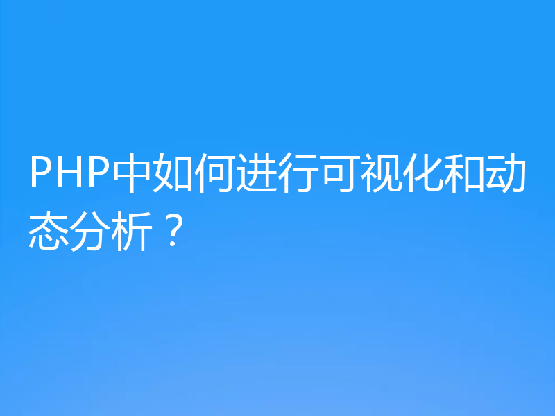 PHP中如何进行可视化和动态分析？