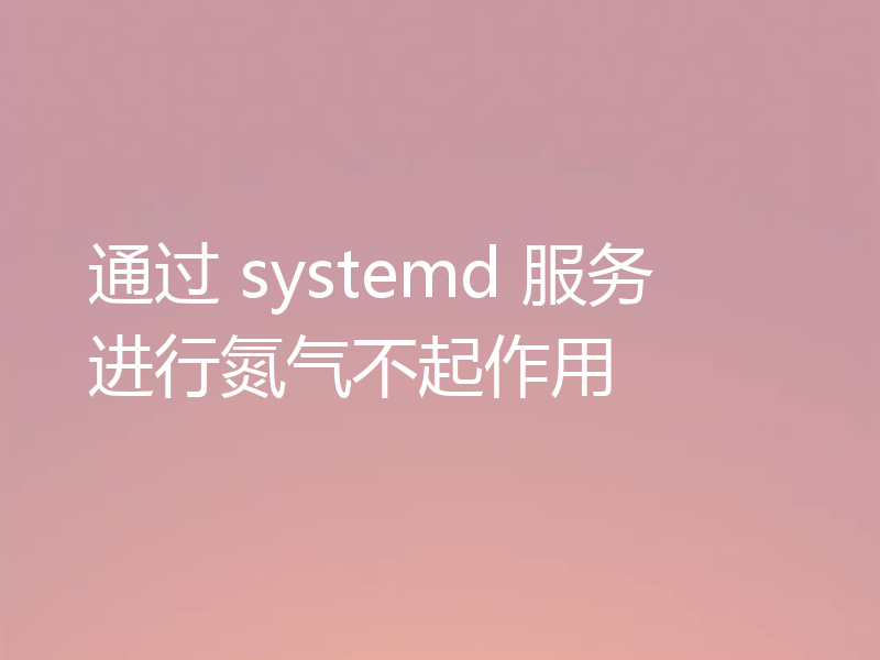 通过 systemd 服务进行氮气不起作用