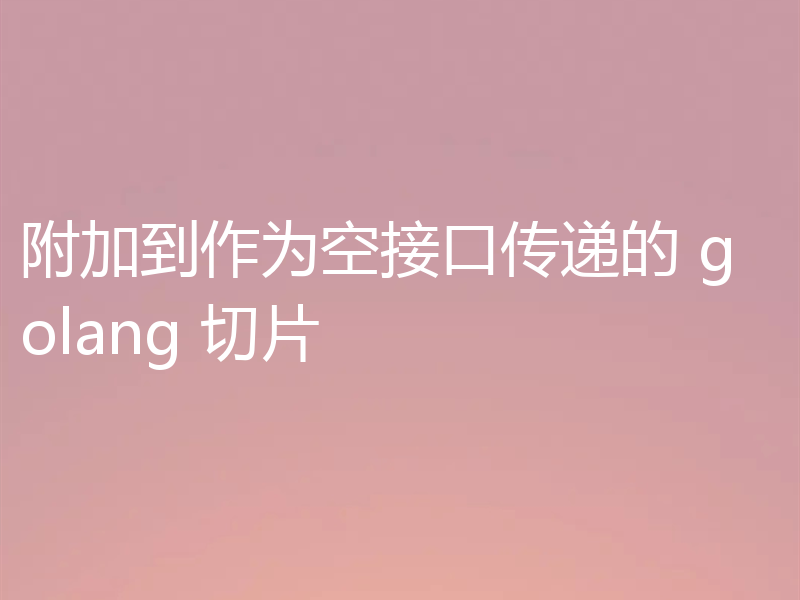 附加到作为空接口传递的 golang 切片