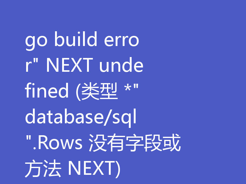 go build error