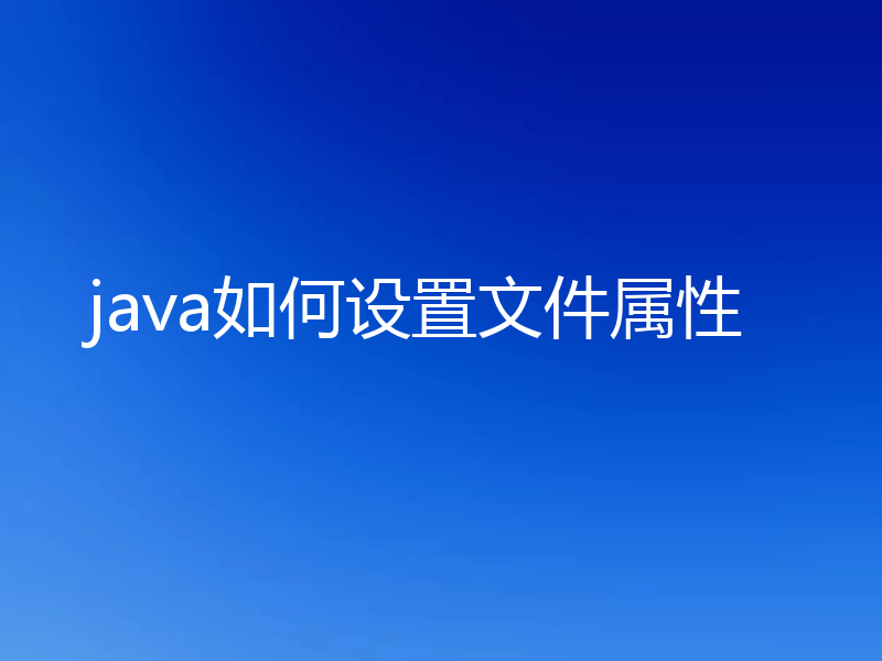 java如何设置文件属性