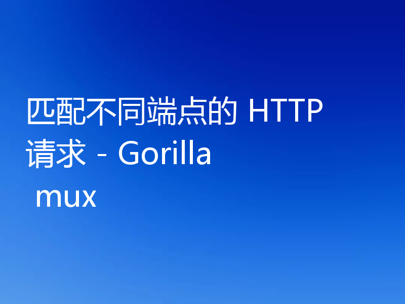 匹配不同端点的 HTTP 请求 - Gorilla mux