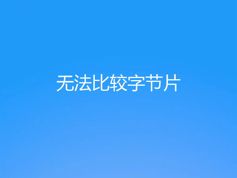 无法比较字节片